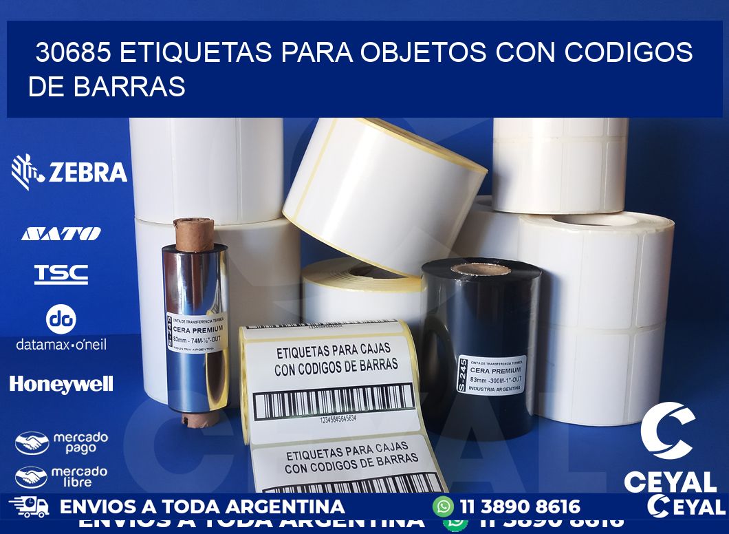 30685 ETIQUETAS PARA OBJETOS CON CODIGOS DE BARRAS