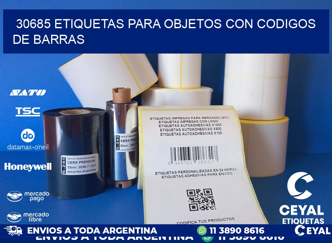 30685 ETIQUETAS PARA OBJETOS CON CODIGOS DE BARRAS