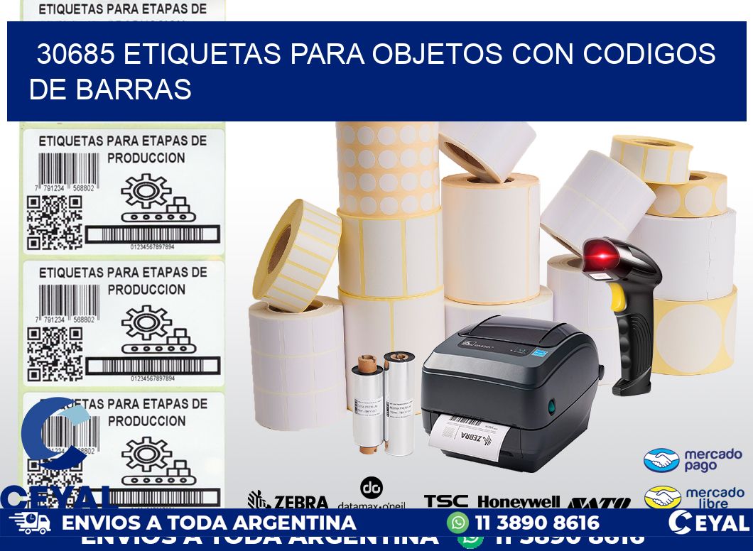 30685 ETIQUETAS PARA OBJETOS CON CODIGOS DE BARRAS