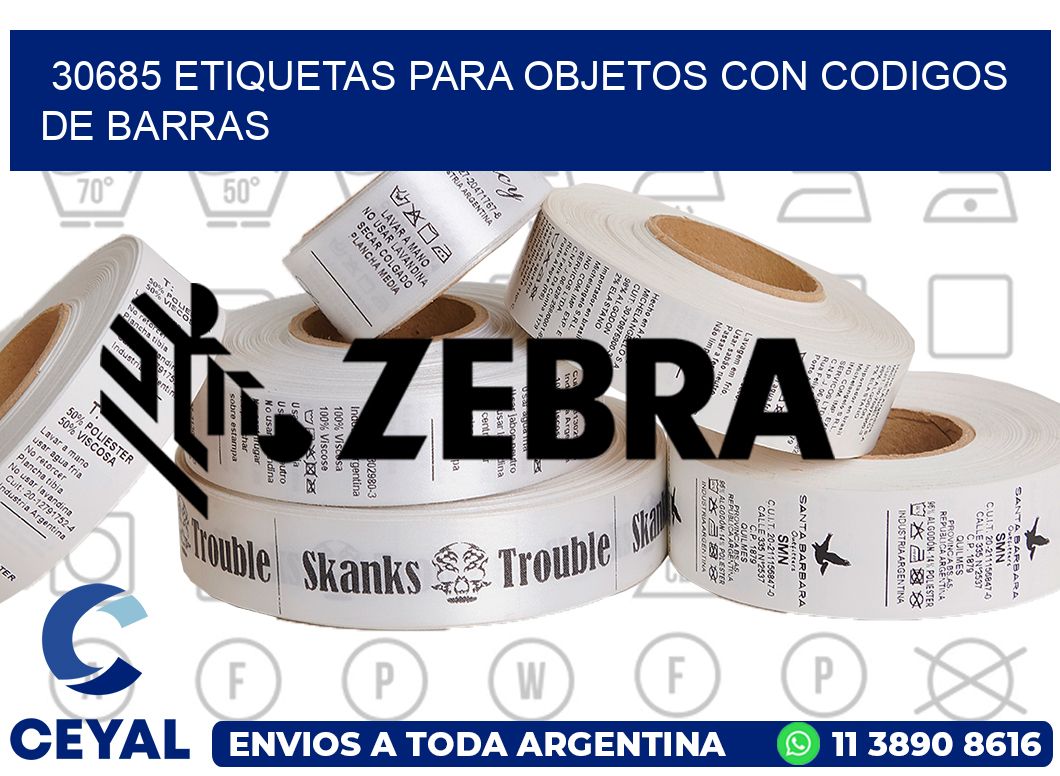 30685 ETIQUETAS PARA OBJETOS CON CODIGOS DE BARRAS