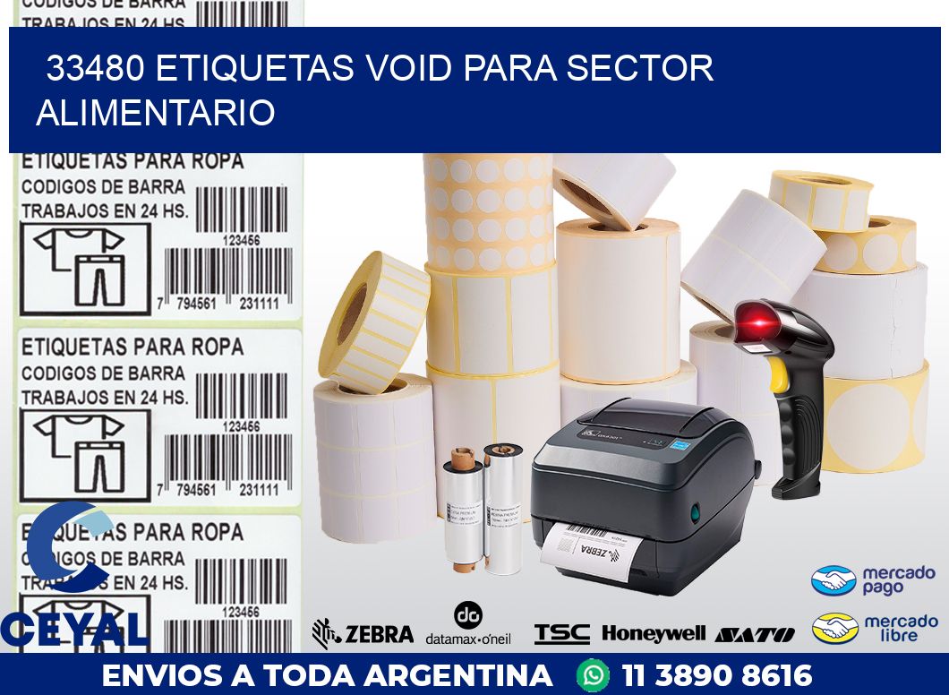 33480 ETIQUETAS VOID PARA SECTOR ALIMENTARIO
