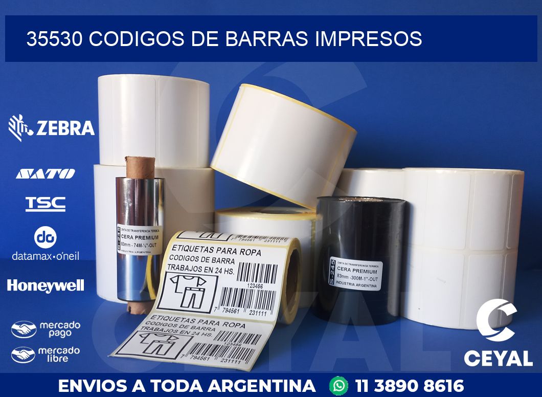 35530 codigos de barras impresos