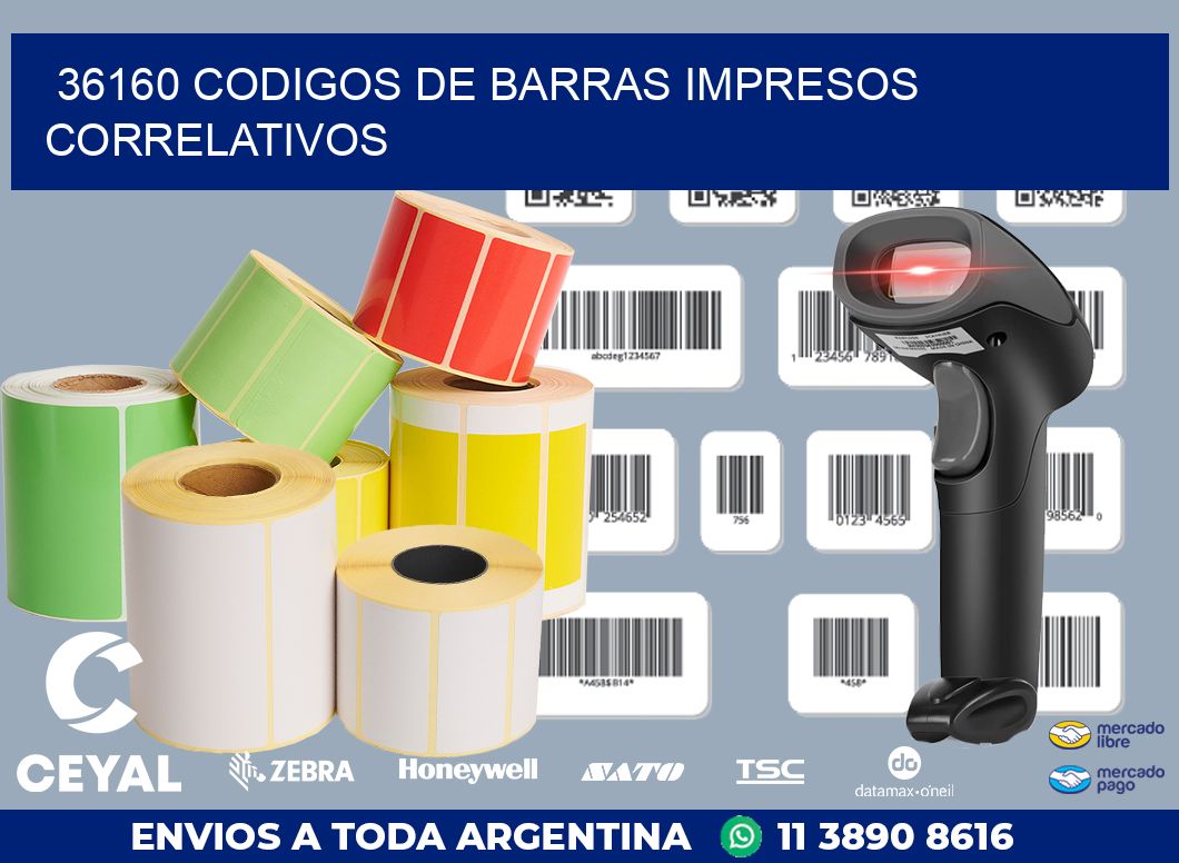 36160 codigos de barras impresos correlativos