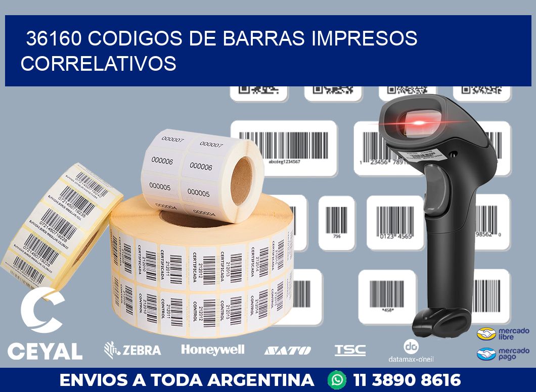 36160 codigos de barras impresos correlativos