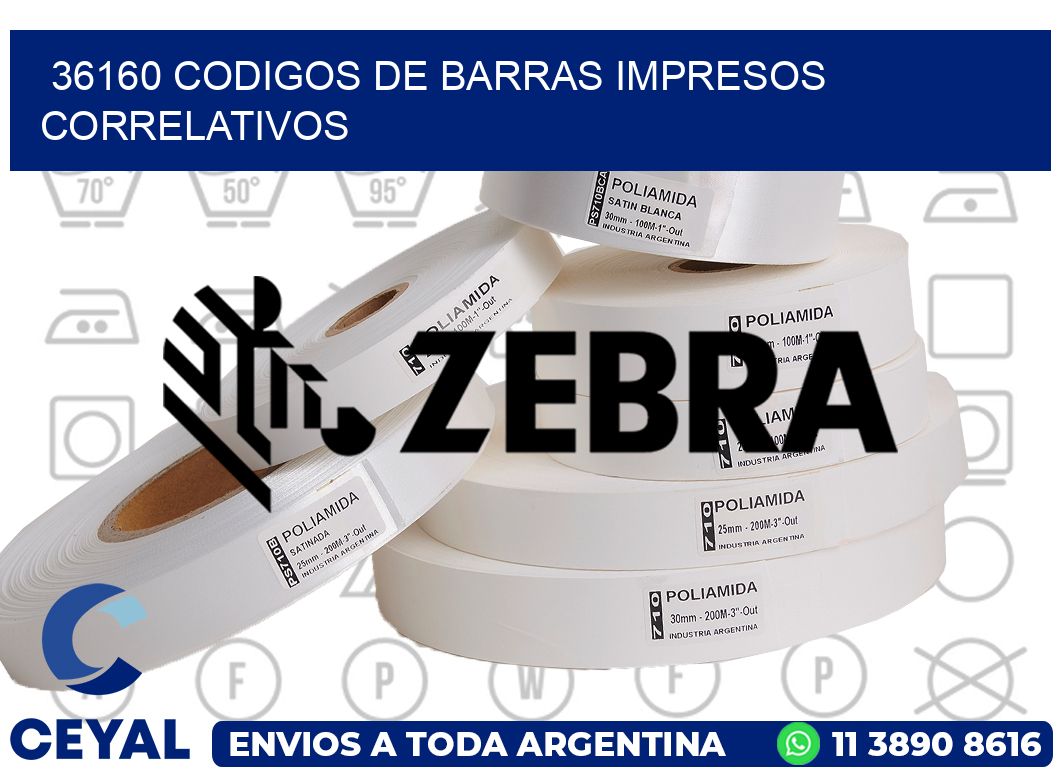 36160 codigos de barras impresos correlativos