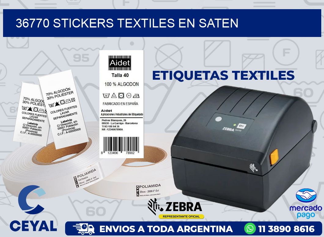 36770 STICKERS TEXTILES EN SATEN