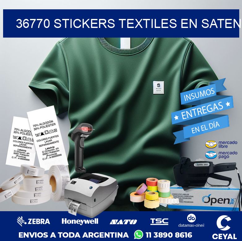 36770 STICKERS TEXTILES EN SATEN