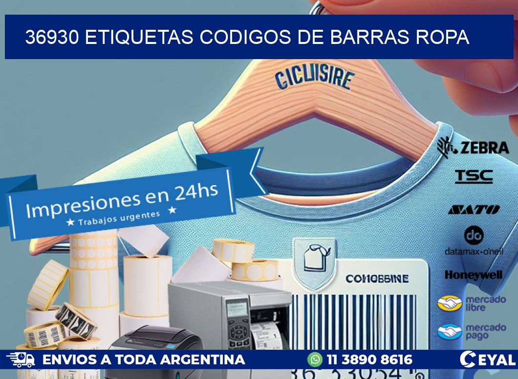 36930 ETIQUETAS CODIGOS DE BARRAS ROPA