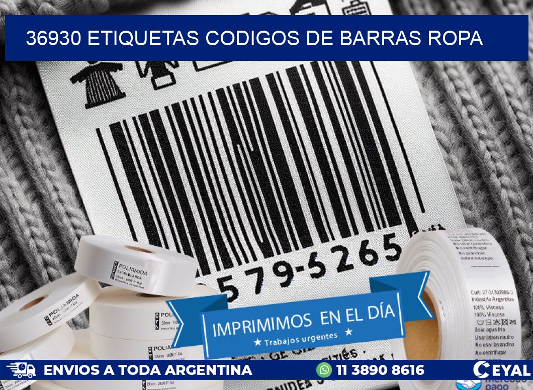 36930 ETIQUETAS CODIGOS DE BARRAS ROPA