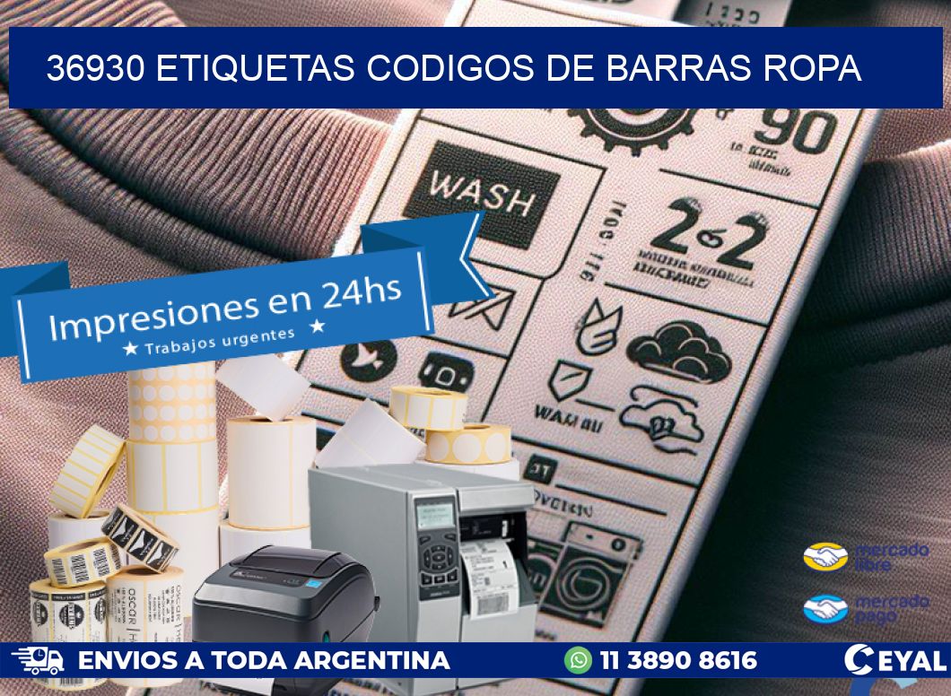 36930 ETIQUETAS CODIGOS DE BARRAS ROPA