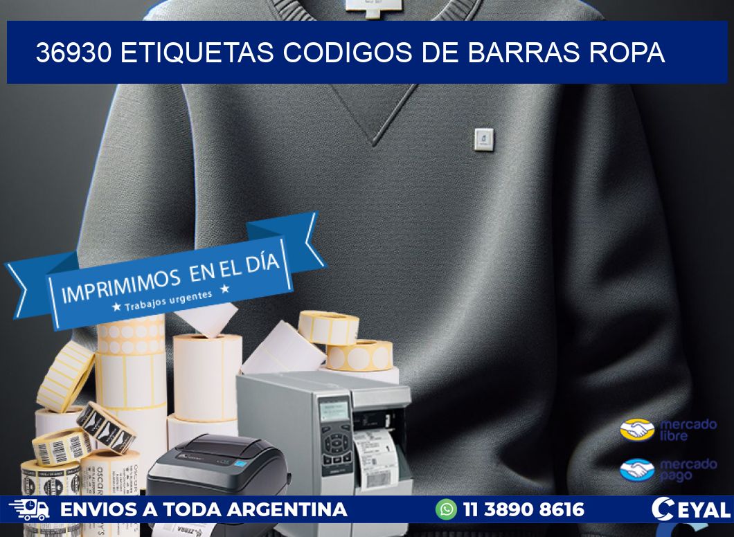 36930 ETIQUETAS CODIGOS DE BARRAS ROPA