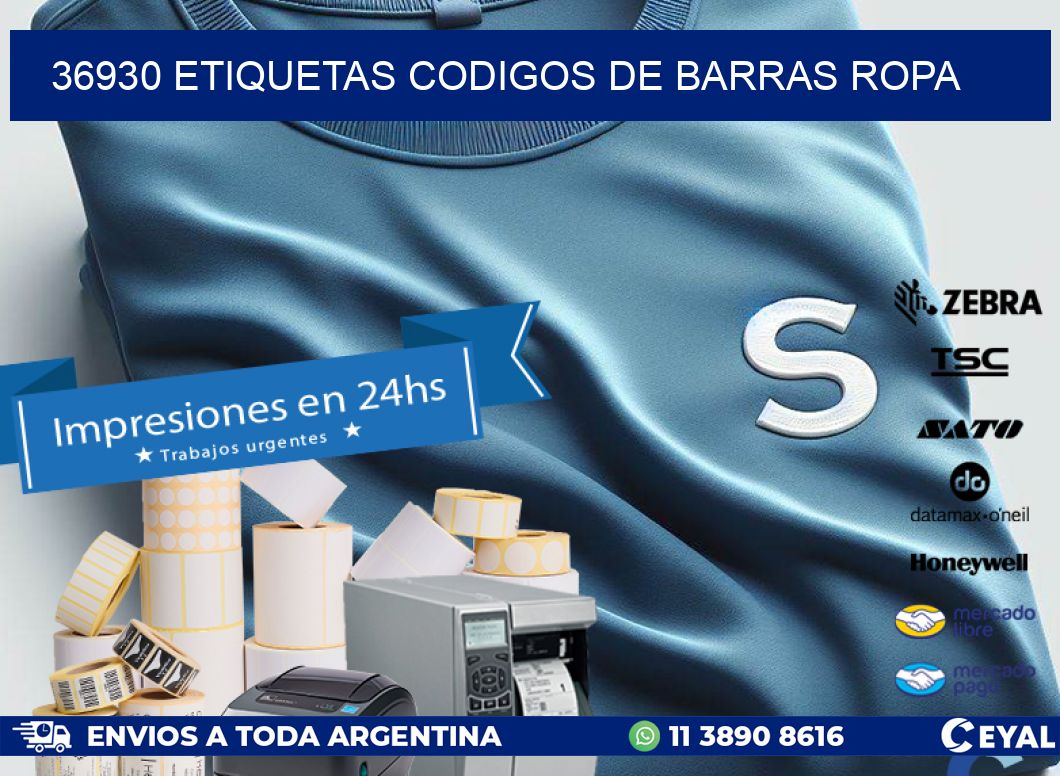 36930 ETIQUETAS CODIGOS DE BARRAS ROPA