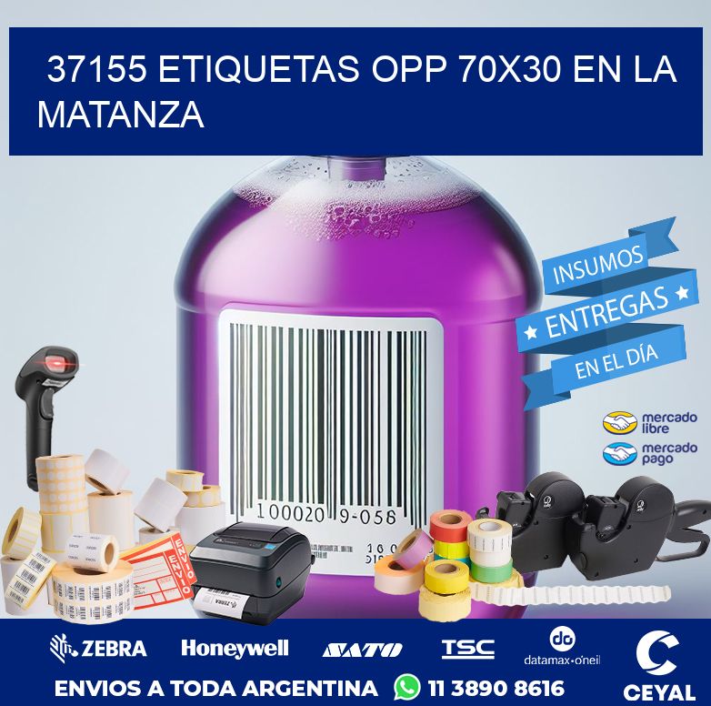 37155 ETIQUETAS OPP 70X30 EN LA MATANZA