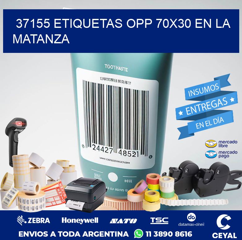 37155 ETIQUETAS OPP 70X30 EN LA MATANZA