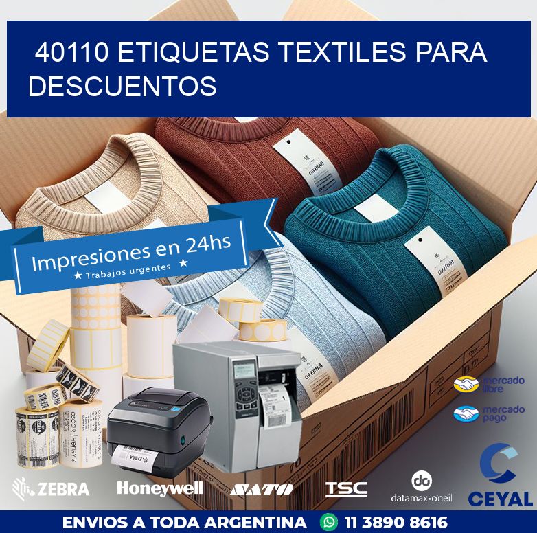 40110 ETIQUETAS TEXTILES PARA DESCUENTOS