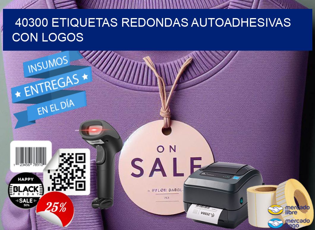 40300 ETIQUETAS REDONDAS AUTOADHESIVAS CON LOGOS