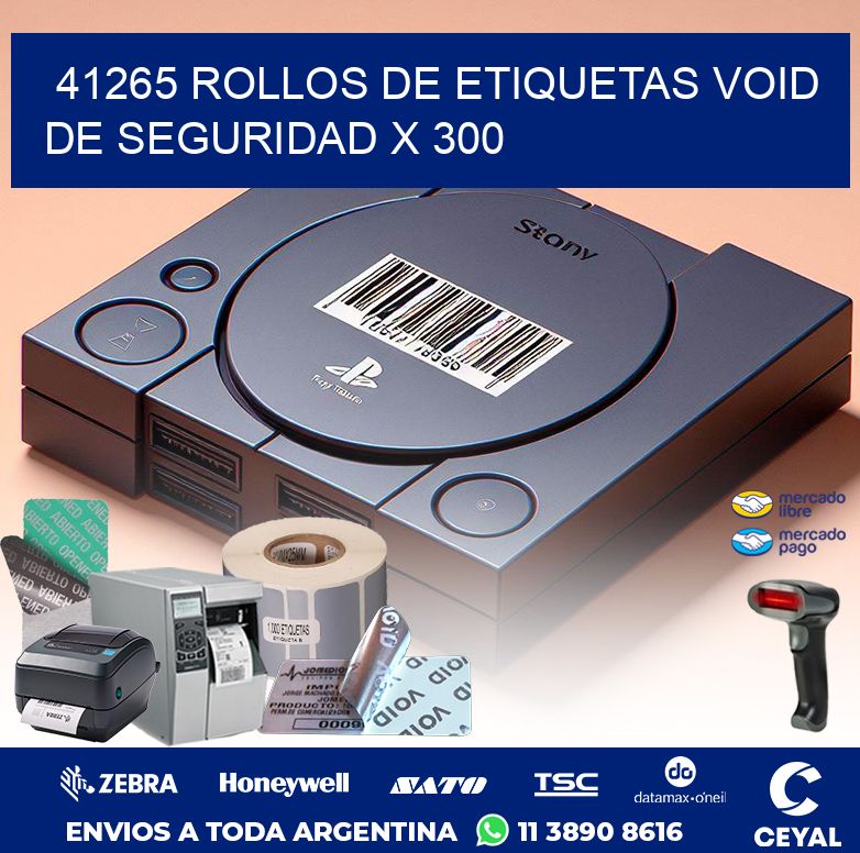 41265 ROLLOS DE ETIQUETAS VOID DE SEGURIDAD X 300