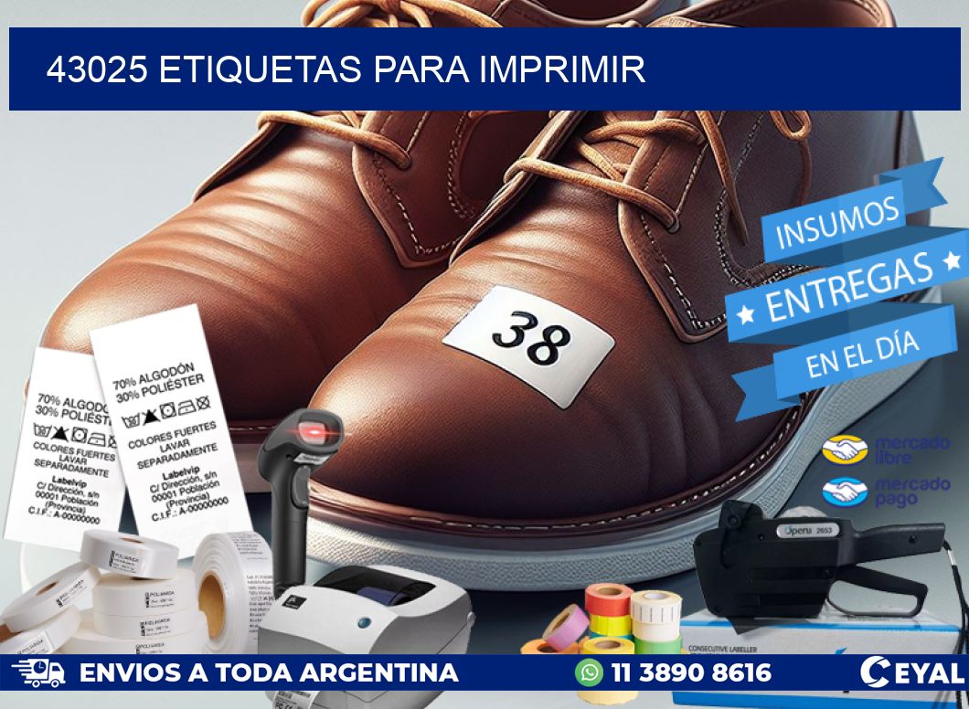 43025 ETIQUETAS PARA IMPRIMIR