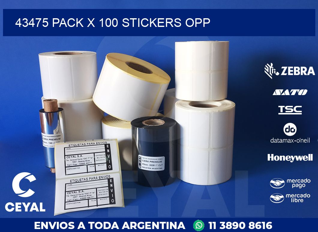 43475 PACK X 100 STICKERS OPP