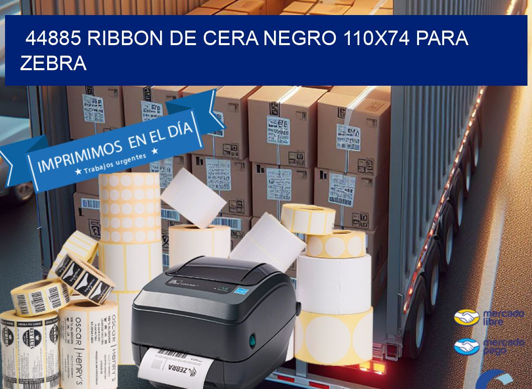 44885 RIBBON DE CERA NEGRO 110X74 PARA ZEBRA