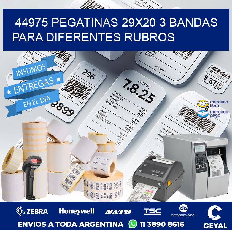 44975 PEGATINAS 29X20 3 BANDAS PARA DIFERENTES RUBROS