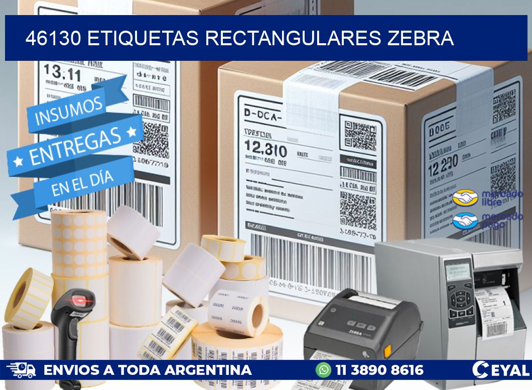 46130 etiquetas rectangulares zebra