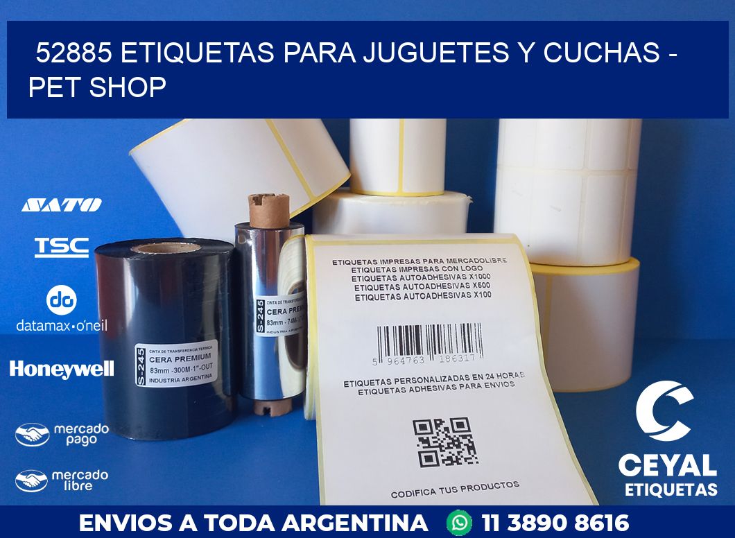 52885 ETIQUETAS PARA JUGUETES Y CUCHAS - PET SHOP