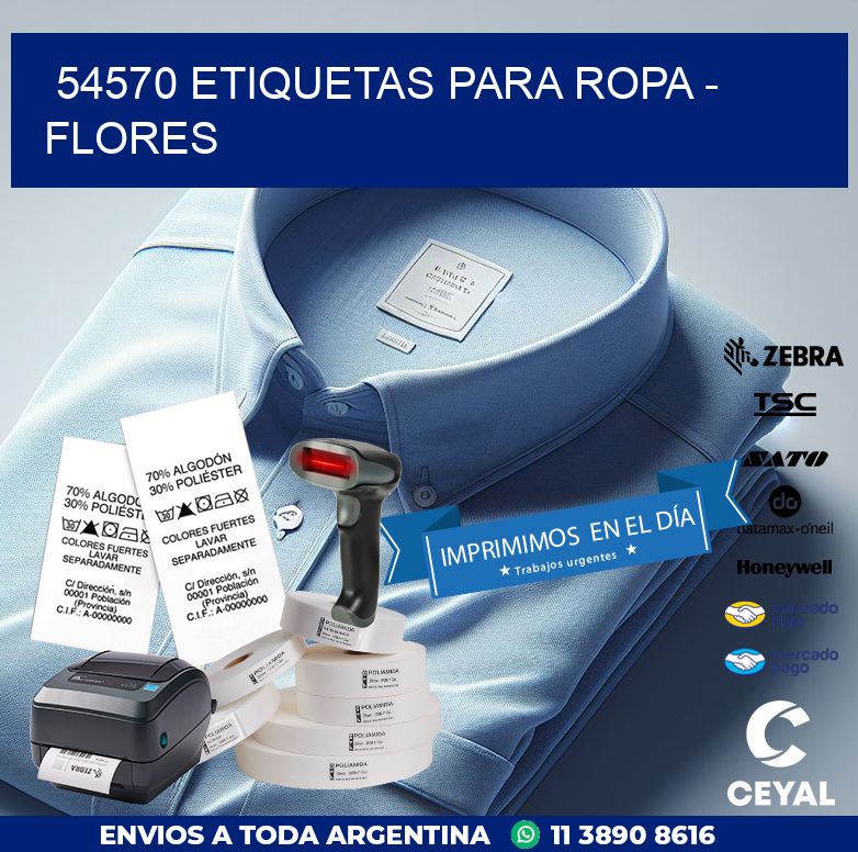 54570 ETIQUETAS PARA ROPA - FLORES
