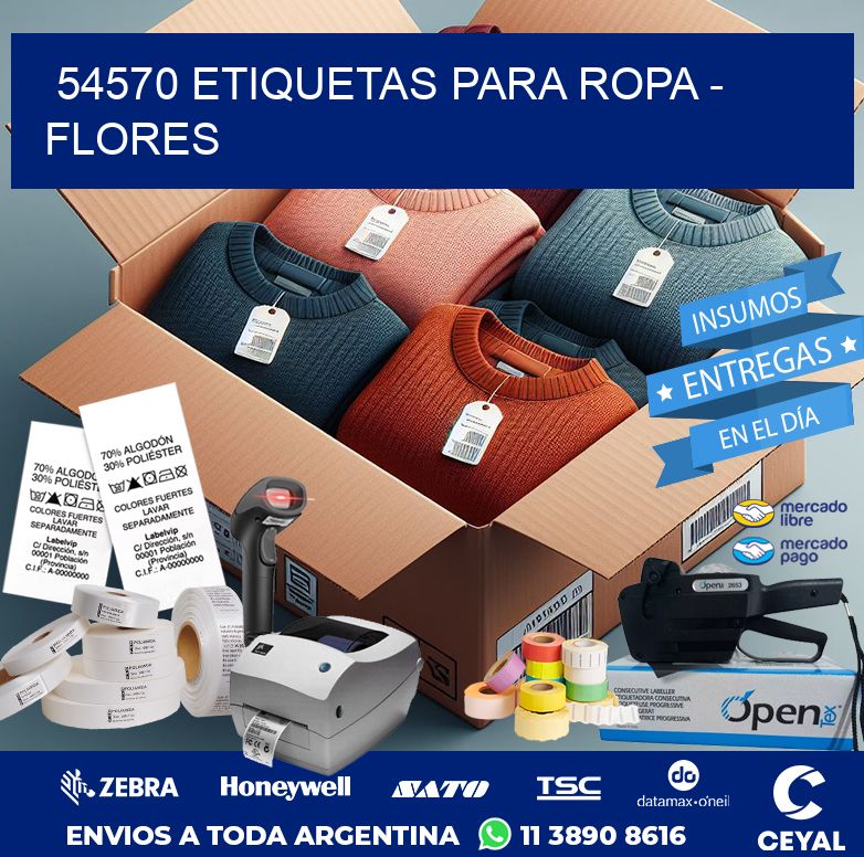 54570 ETIQUETAS PARA ROPA - FLORES