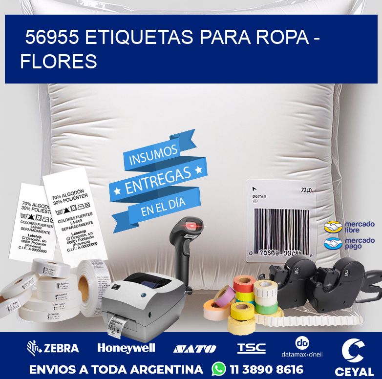 56955 ETIQUETAS PARA ROPA – FLORES