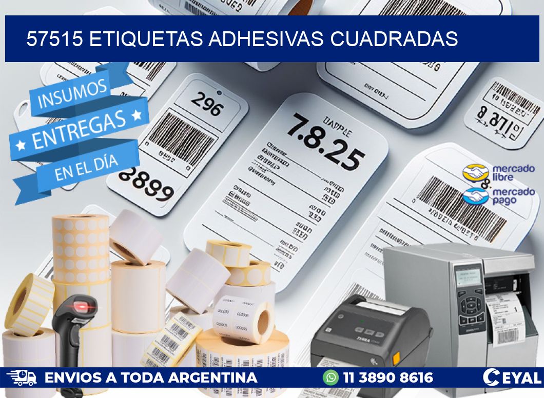 57515 ETIQUETAS ADHESIVAS CUADRADAS