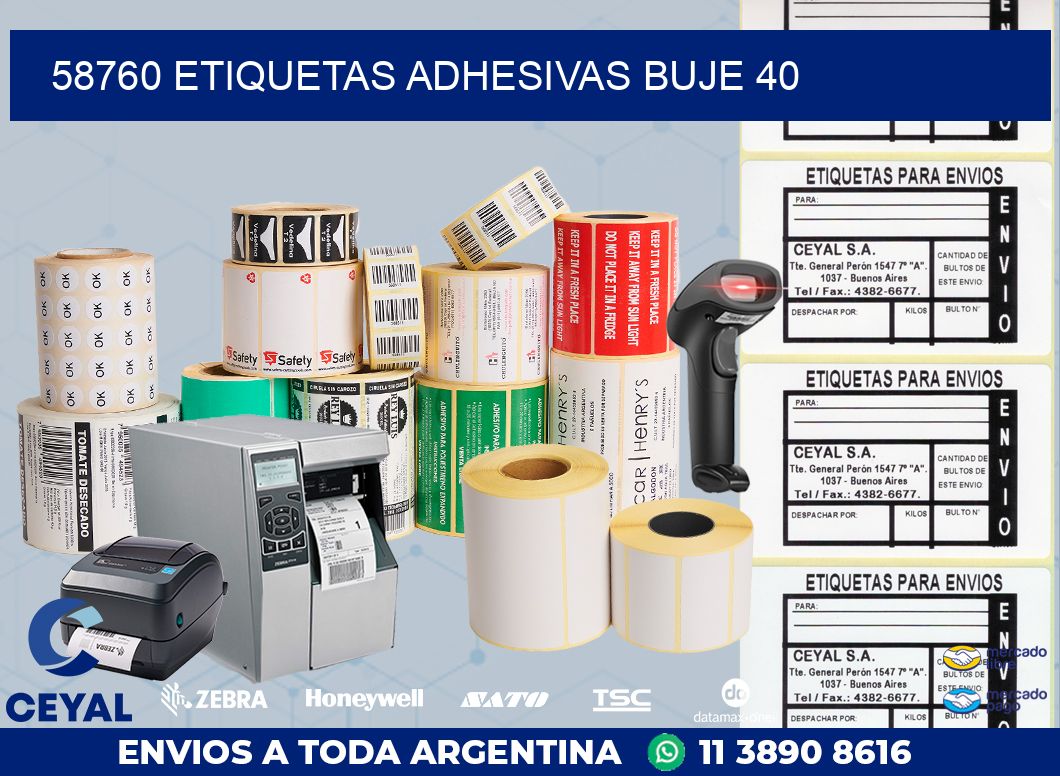 58760 ETIQUETAS ADHESIVAS BUJE 40