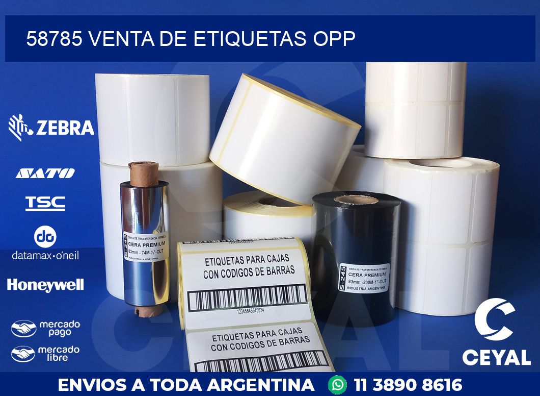 58785 VENTA DE ETIQUETAS OPP