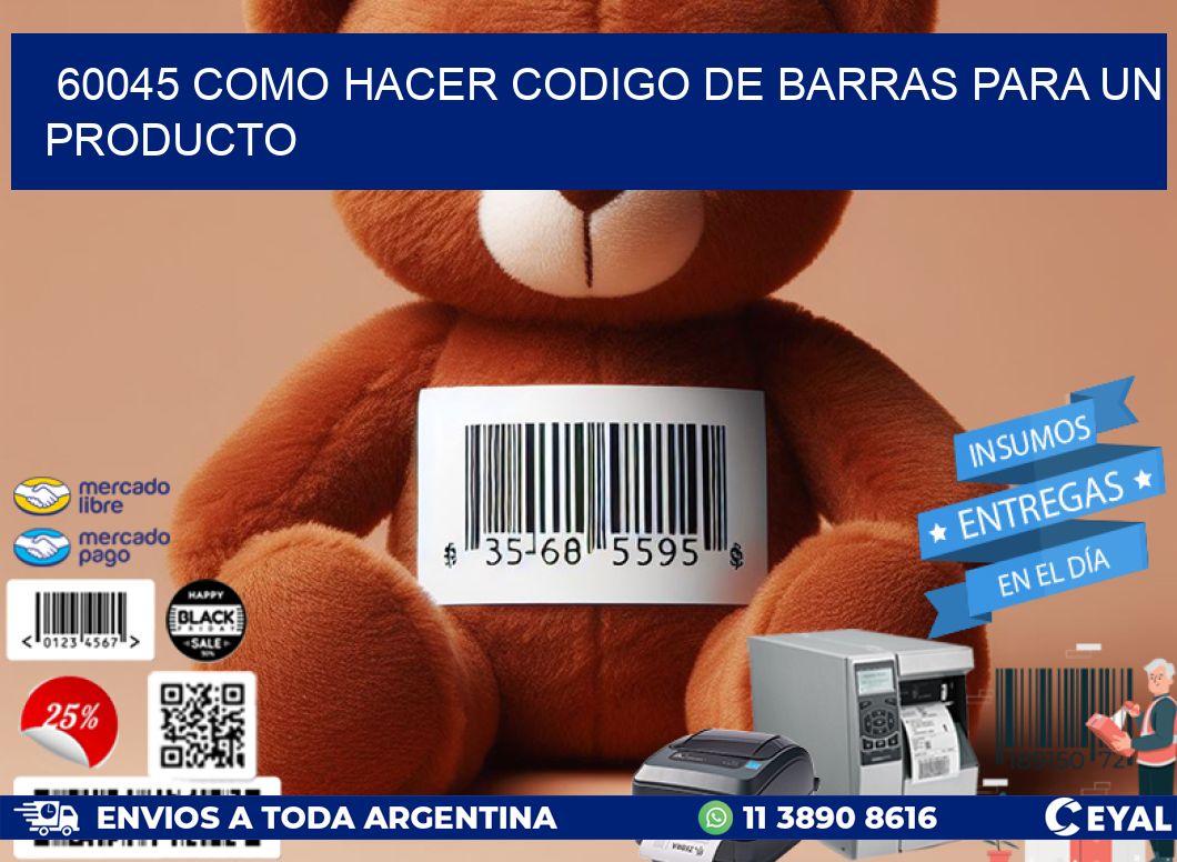 60045 como hacer codigo de barras para un producto