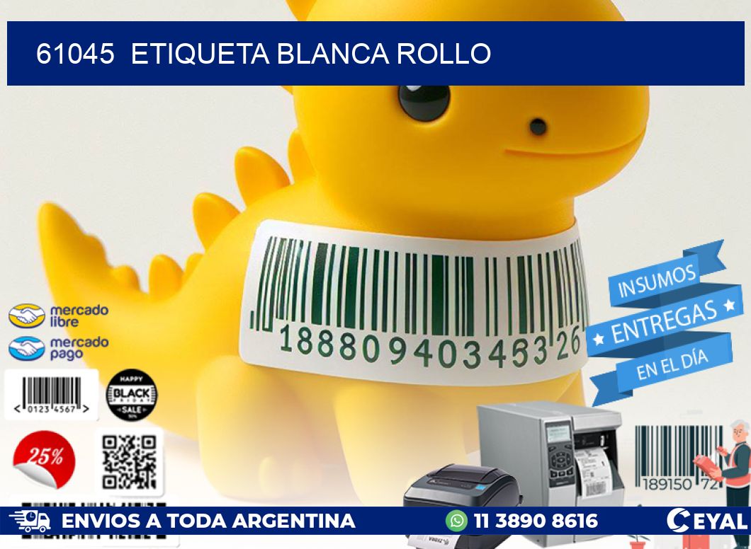 61045  etiqueta blanca rollo