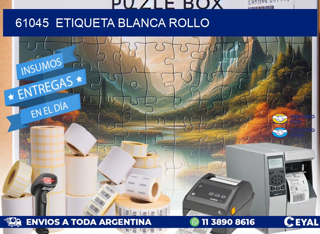 61045  etiqueta blanca rollo