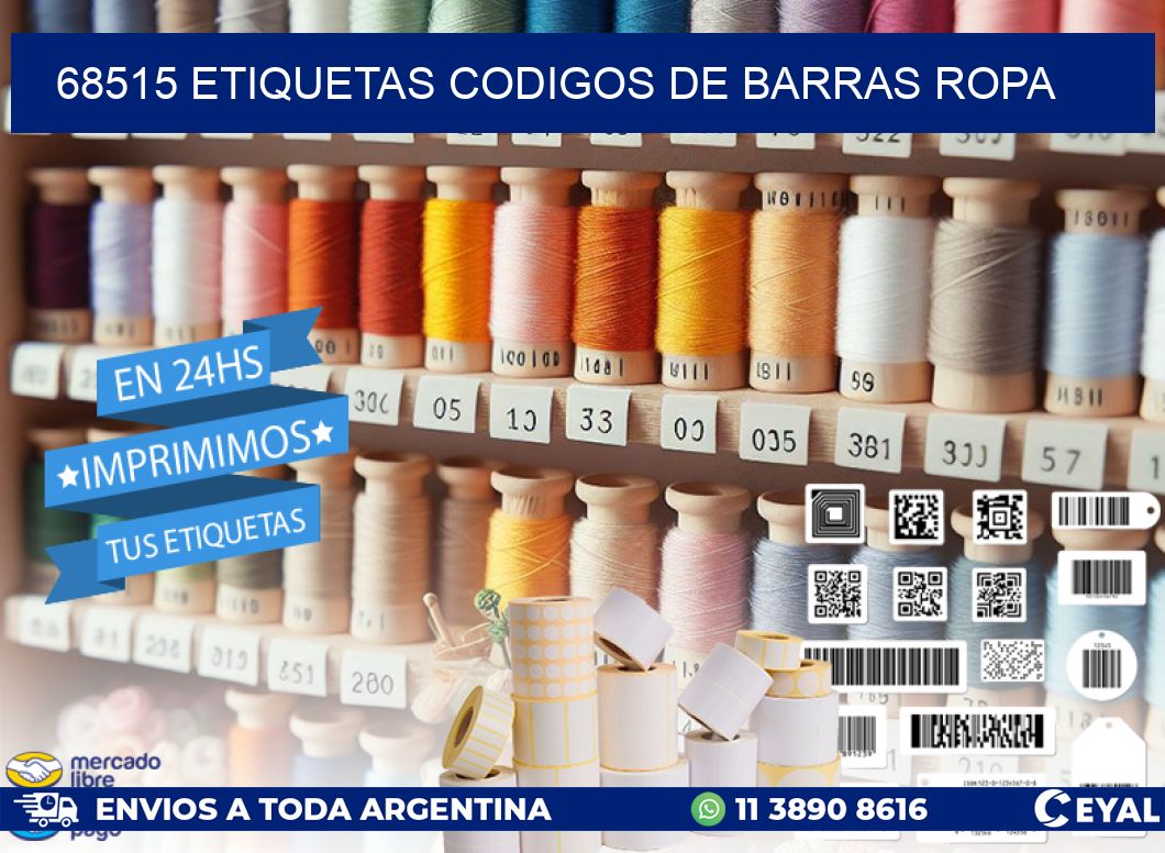 68515 ETIQUETAS CODIGOS DE BARRAS ROPA