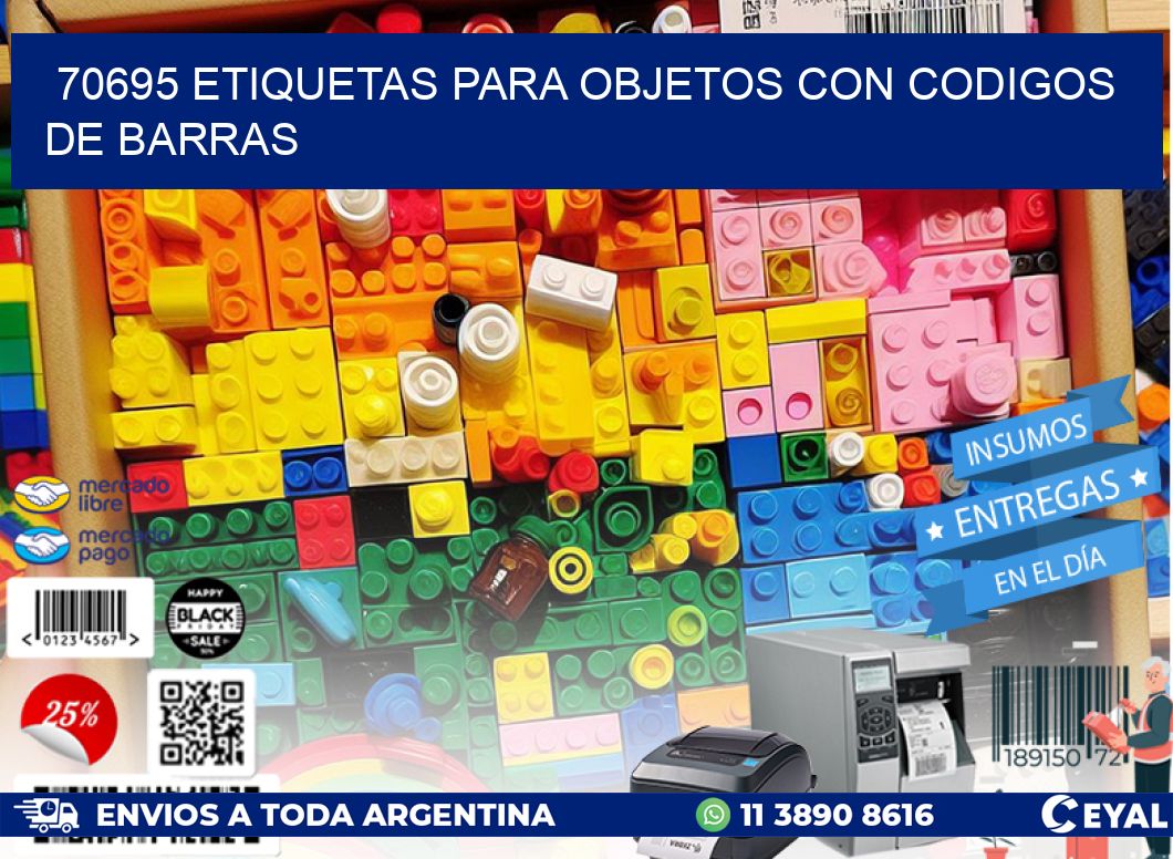 70695 ETIQUETAS PARA OBJETOS CON CODIGOS DE BARRAS