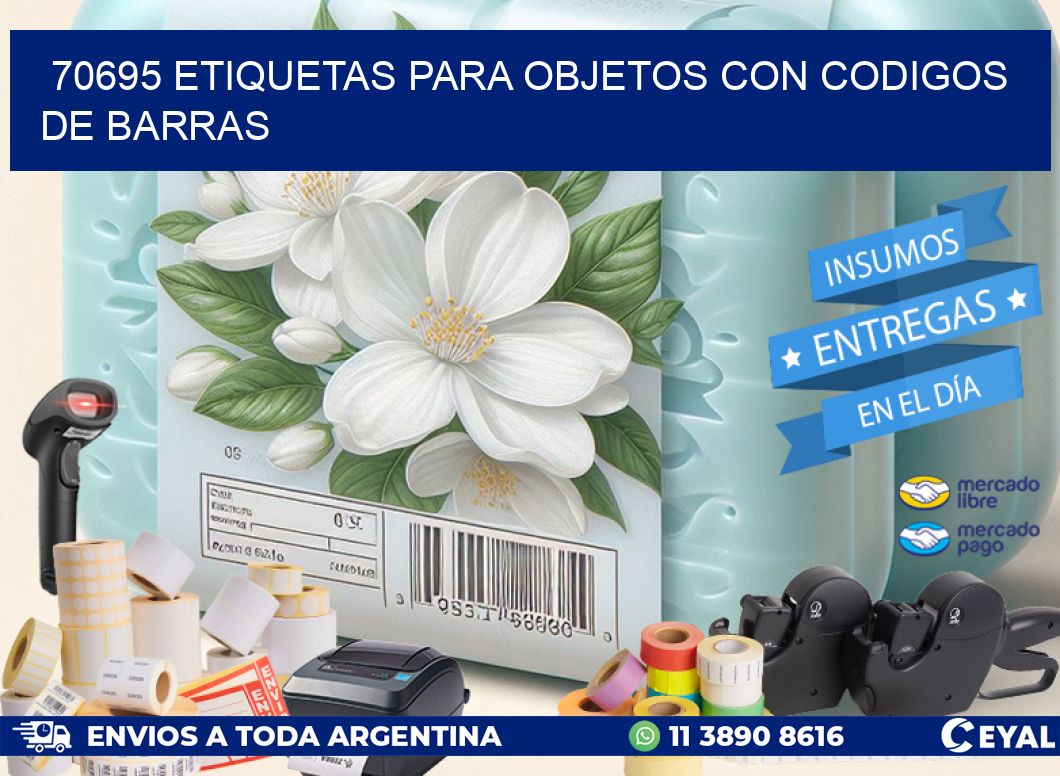 70695 ETIQUETAS PARA OBJETOS CON CODIGOS DE BARRAS