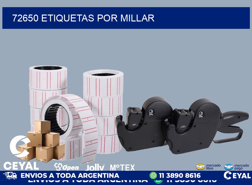 72650 etiquetas por millar