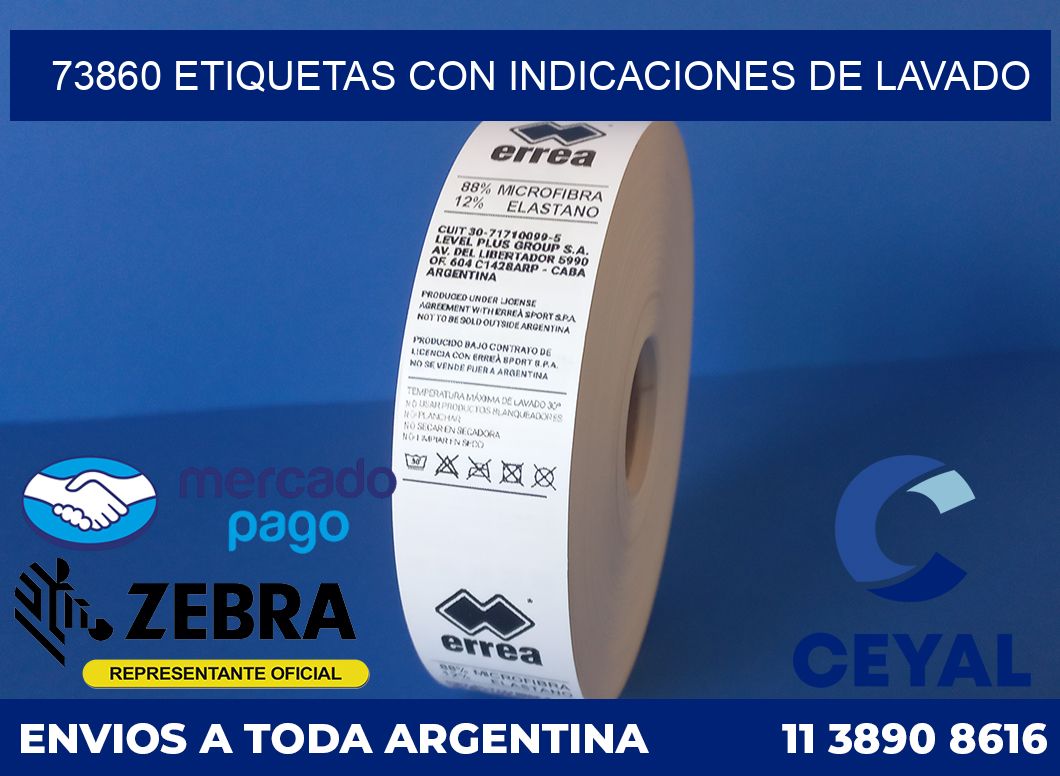 73860 ETIQUETAS CON INDICACIONES DE LAVADO