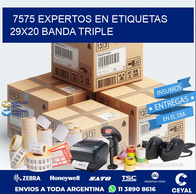 7575 EXPERTOS EN ETIQUETAS 29X20 BANDA TRIPLE