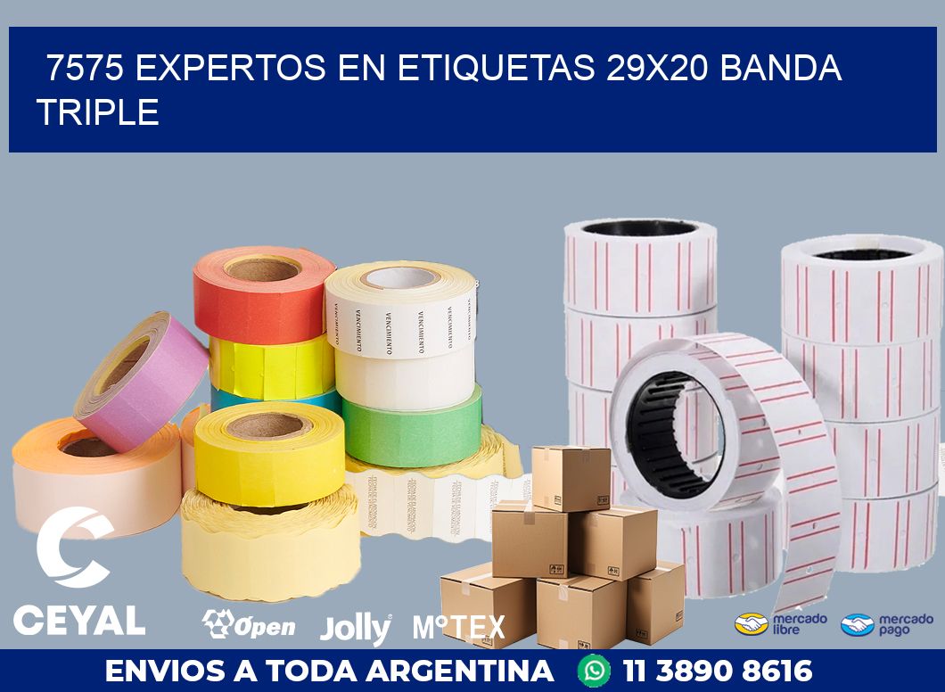 7575 EXPERTOS EN ETIQUETAS 29X20 BANDA TRIPLE