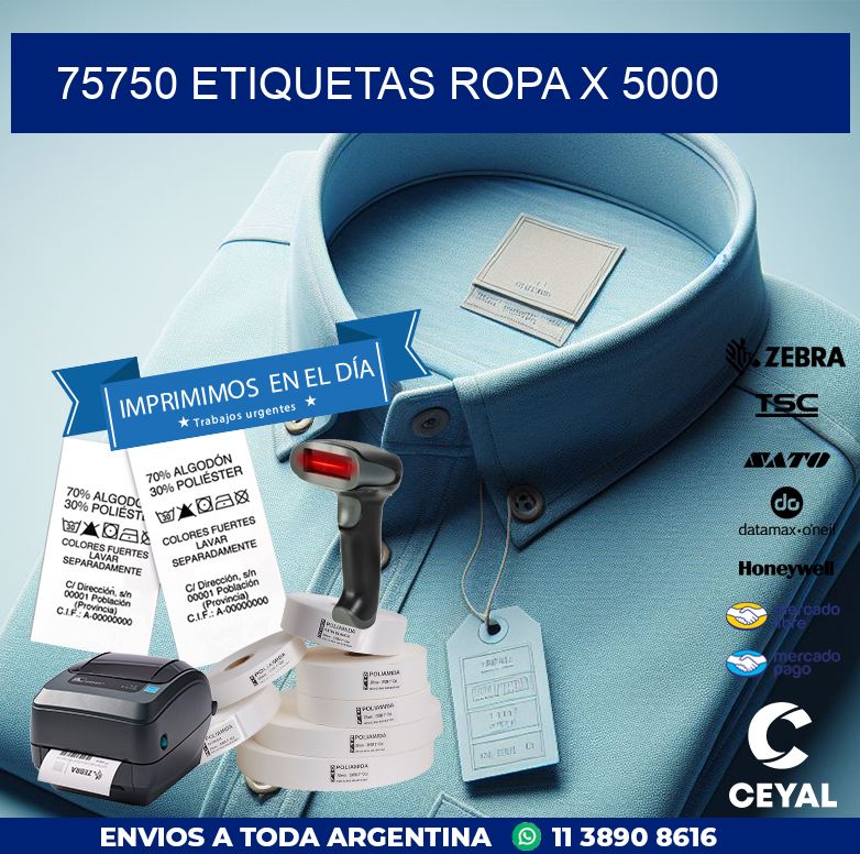 75750 ETIQUETAS ROPA X 5000