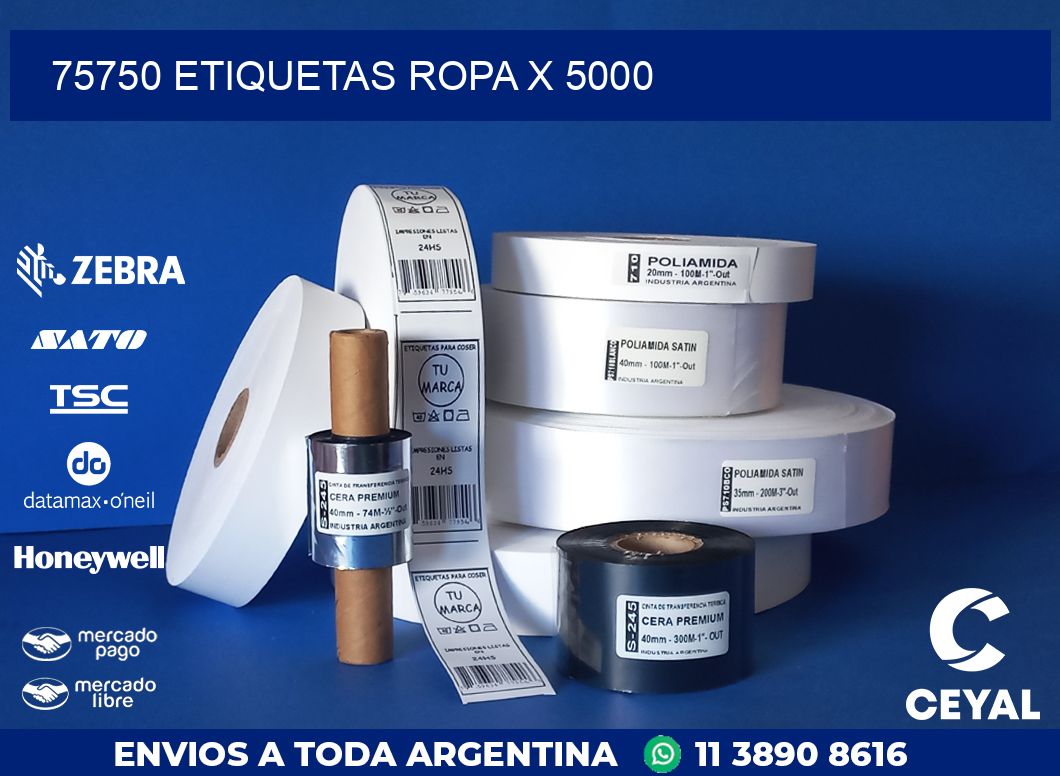 75750 ETIQUETAS ROPA X 5000