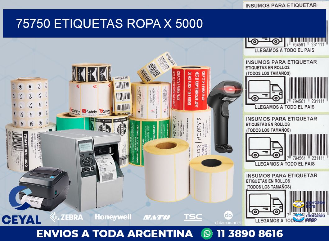 75750 ETIQUETAS ROPA X 5000
