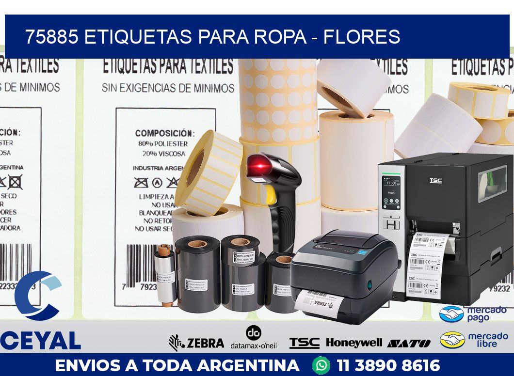 75885 ETIQUETAS PARA ROPA - FLORES