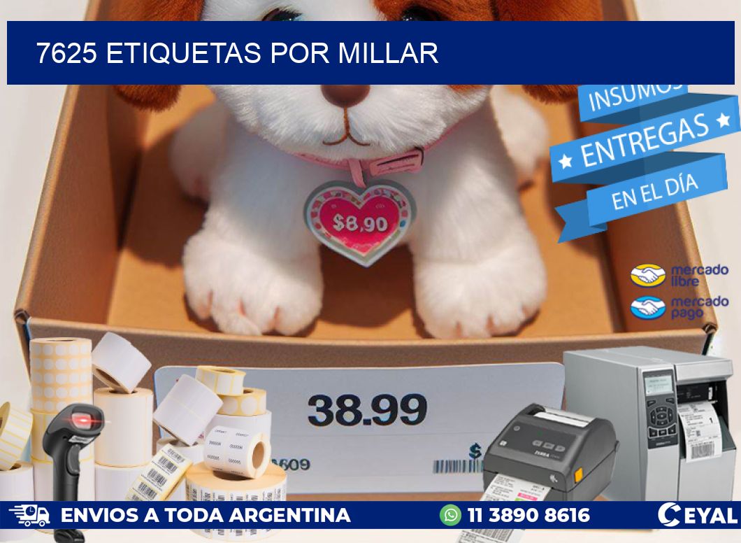 7625 etiquetas por millar