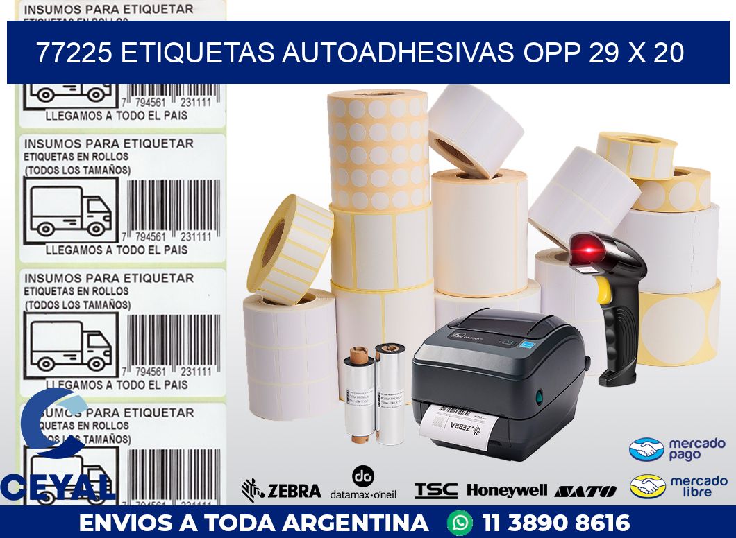77225 ETIQUETAS AUTOADHESIVAS OPP 29 X 20