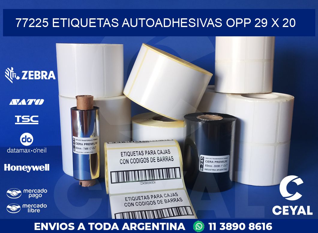 77225 ETIQUETAS AUTOADHESIVAS OPP 29 X 20